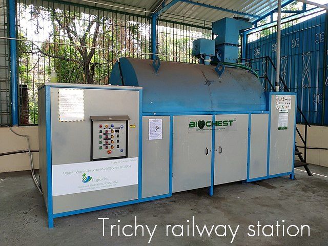 organic waste composter plant at trichy railway station